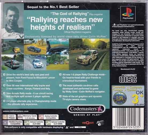 Colin Mcrae Rally 2 - PS1 (B Grade) (Genbrug)